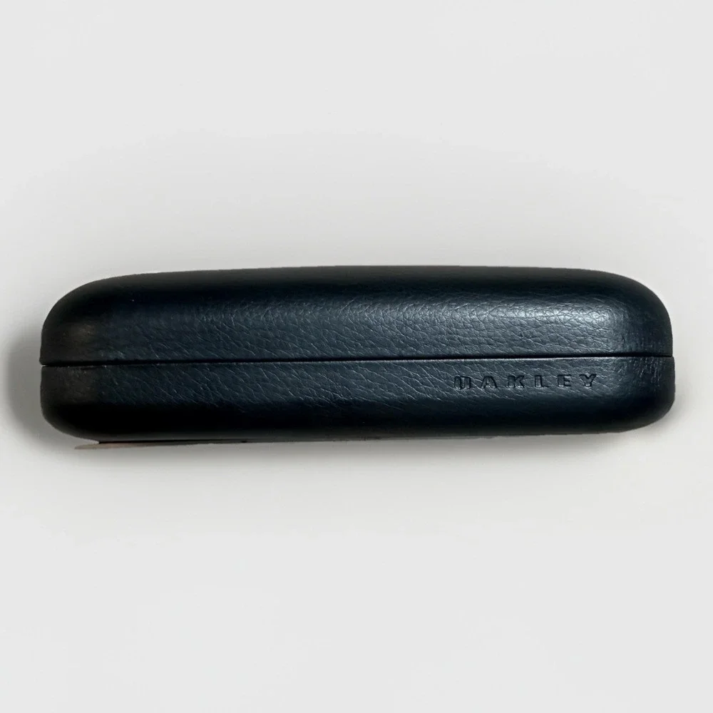 Authentic Oakley Hard Clamshell Eyeglasses Case Black Faux Leather Large EUC